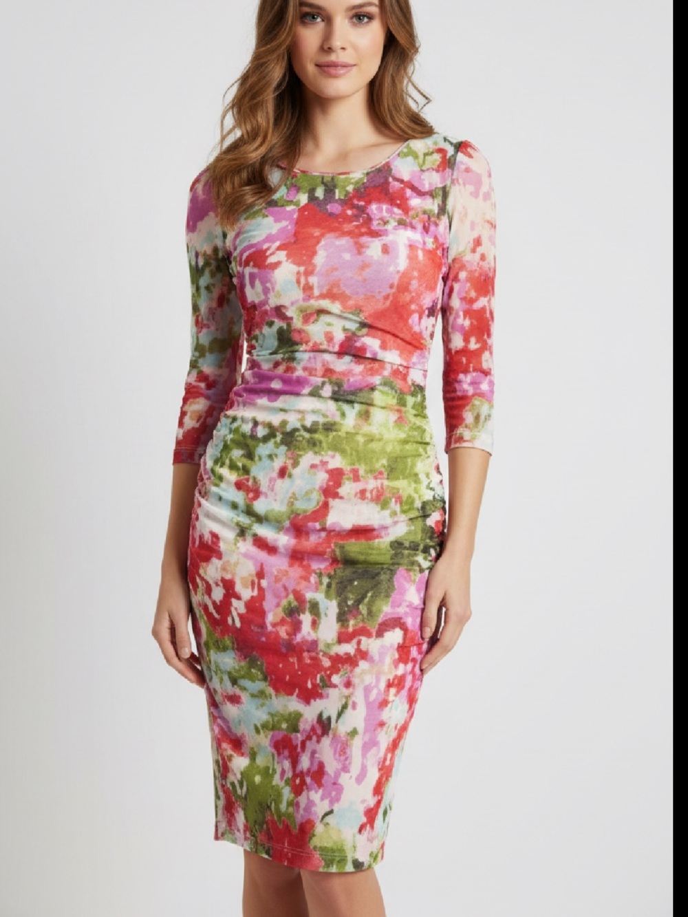 Kay Unger Watercolor Mesh Sheath Dress 💗💗